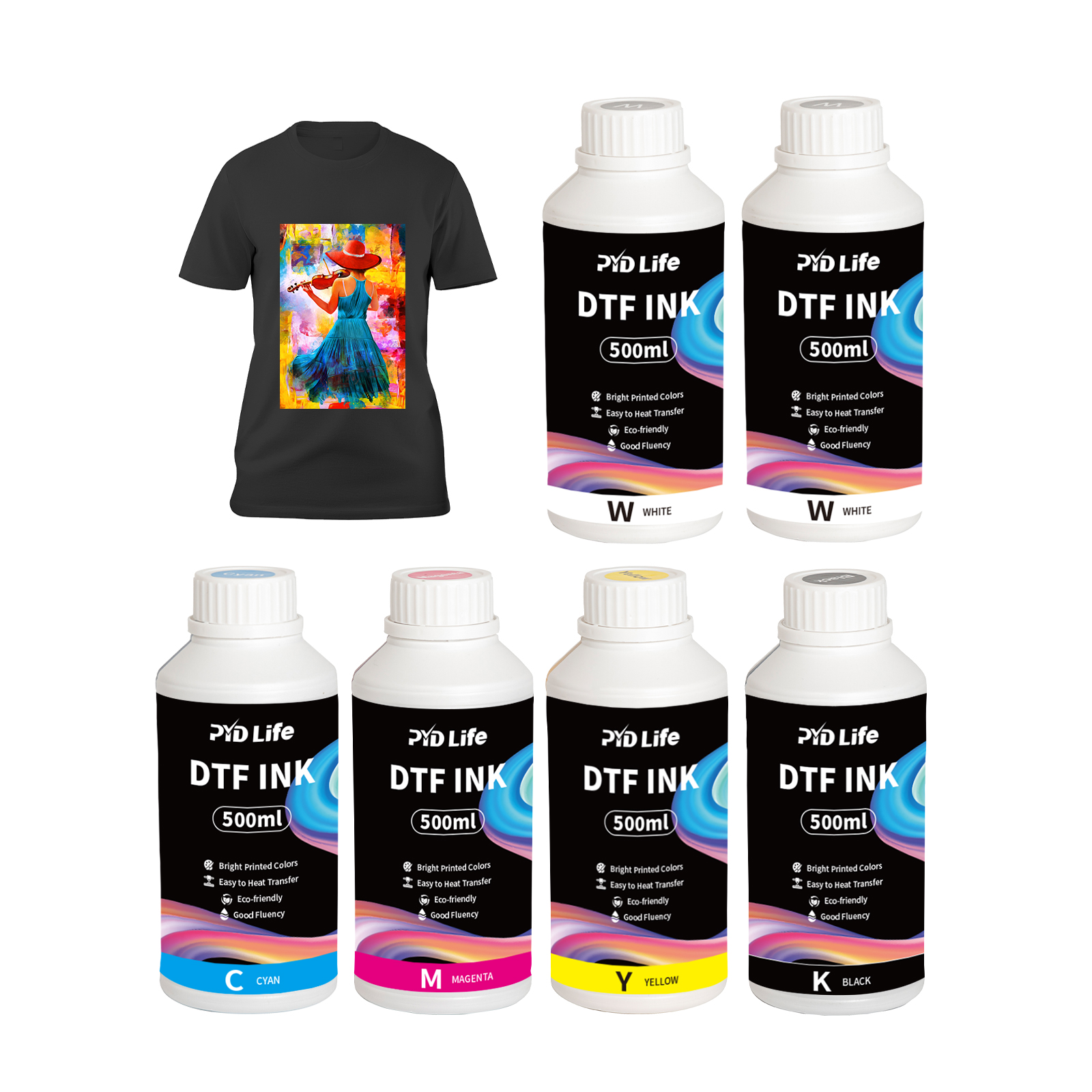 500ml Ultra Smooth DTF Ink (CMYKW)