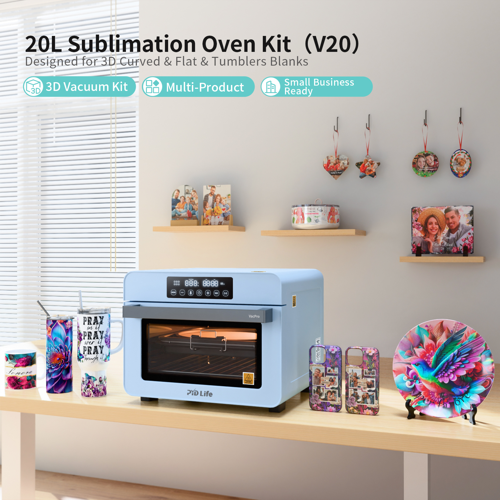 Sublimation Oven with Built-in Vacuum Pump System (20L) thumbnail 6
