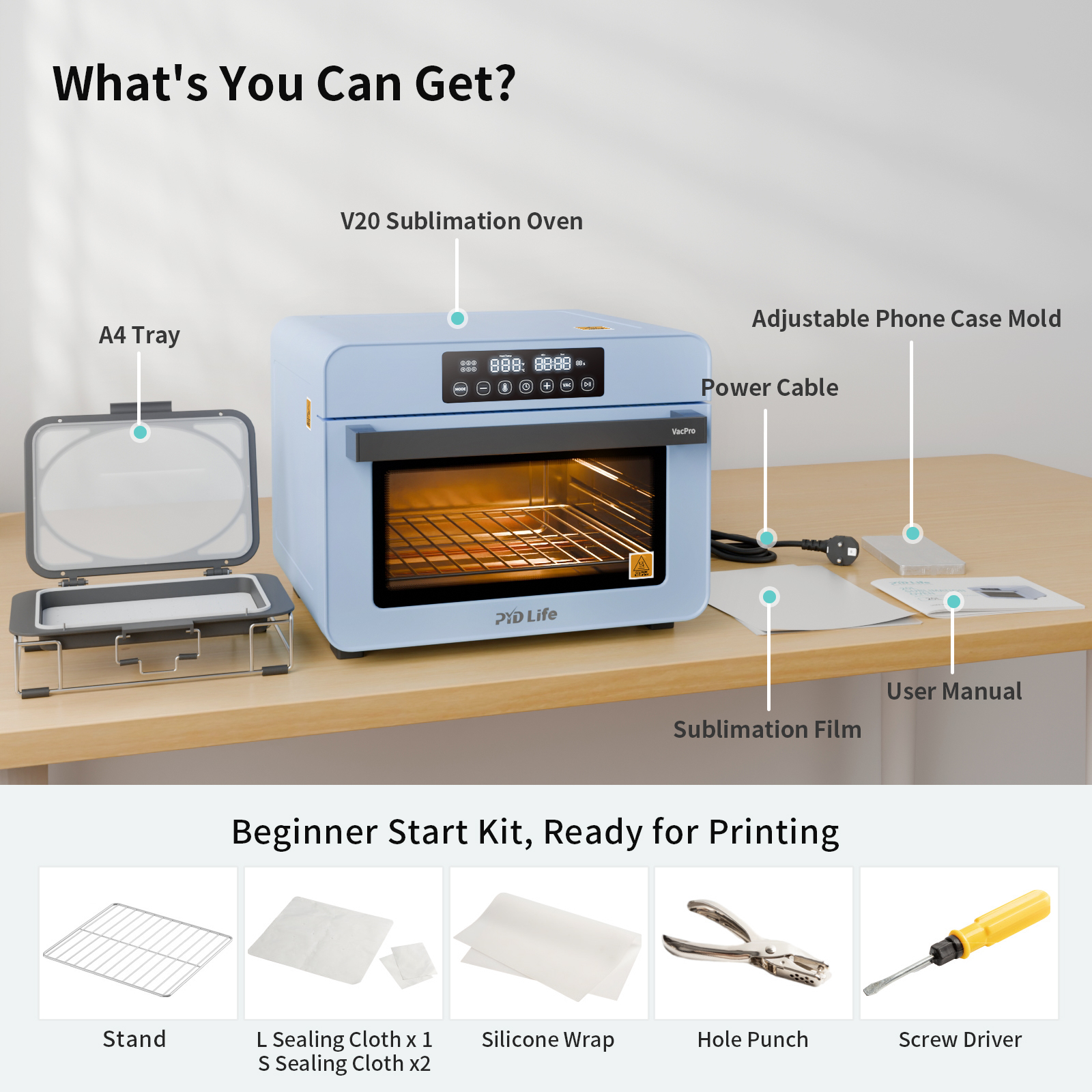 Sublimation Oven with Built-in Vacuum Pump System (20L) thumbnail 8